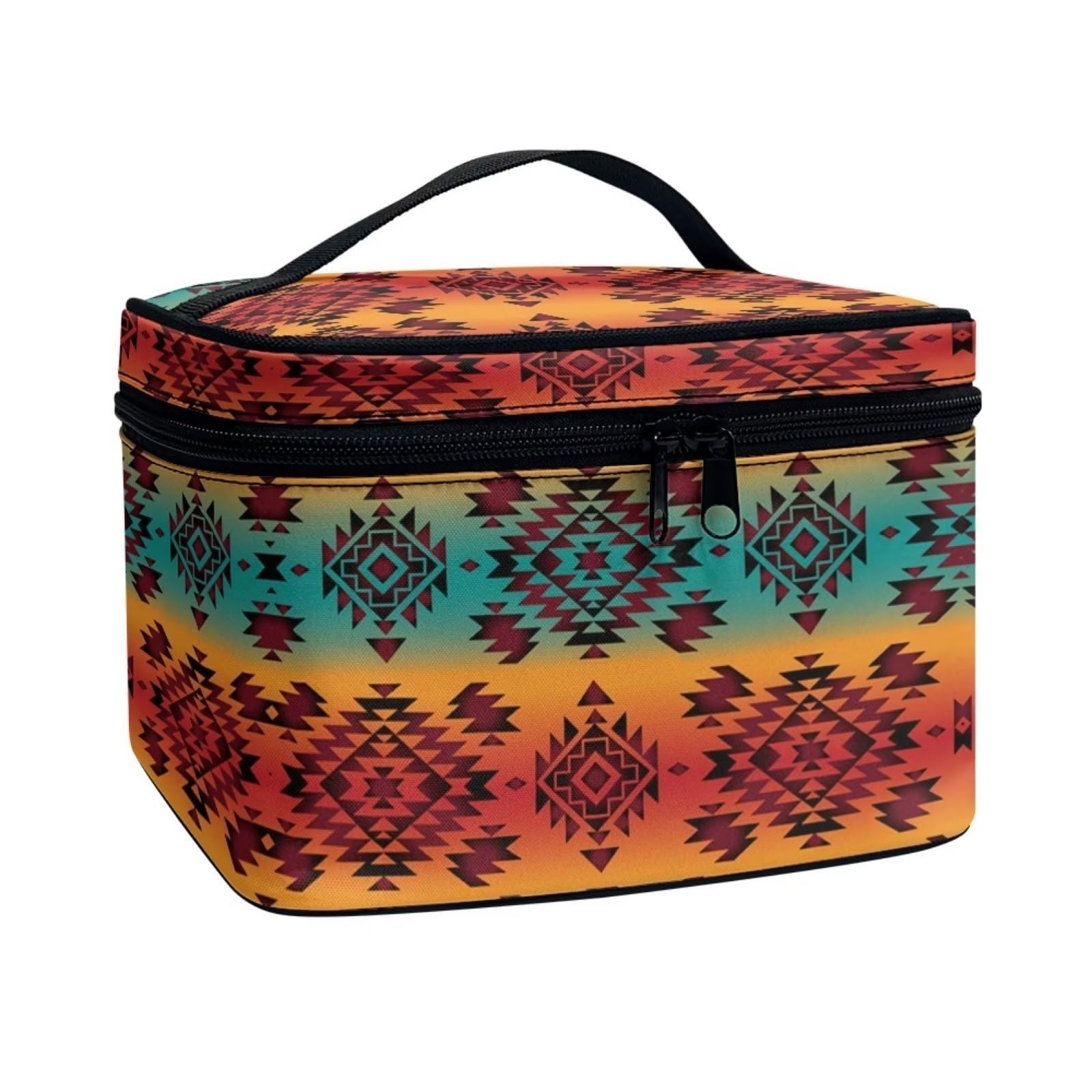 JoyLamoria Aztec Southwestern Cosmetic Bag Travel Women Girls Makeup Bag Wall...