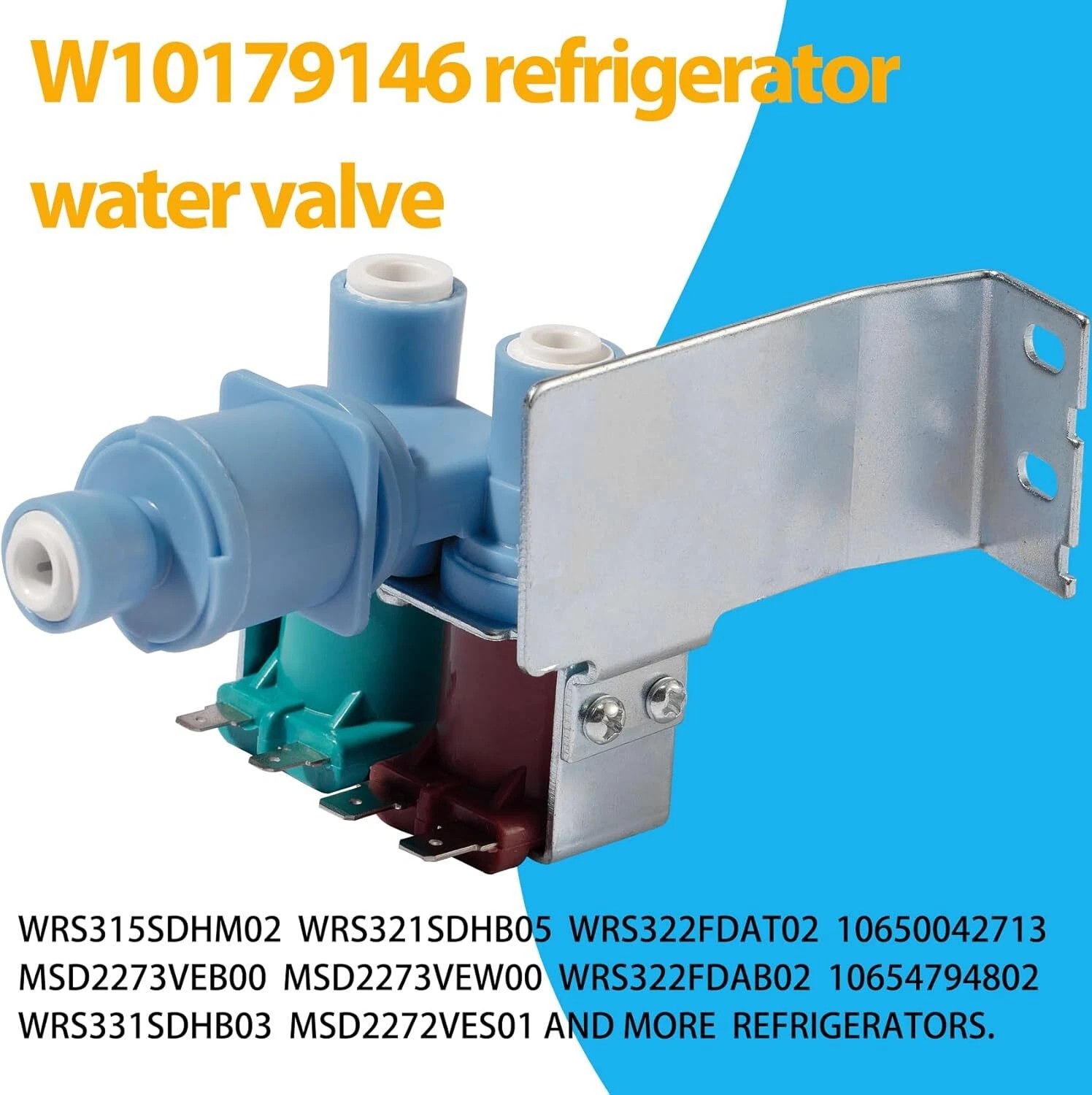 WPW10179146 W10179146 Refrigerator Water Inlet Valve Compatible with Whirlpool