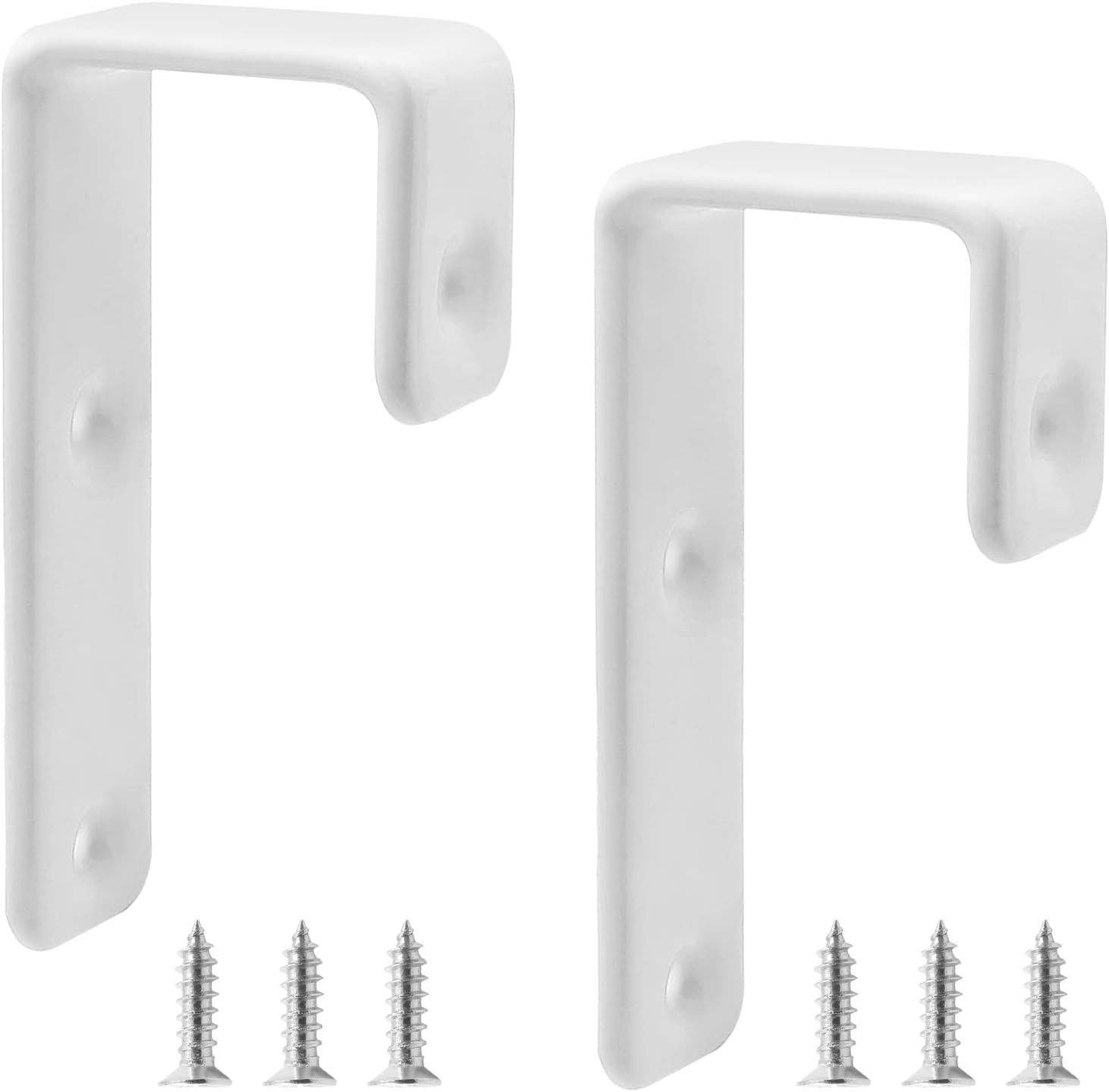 Bivethoi 2pcs Bunk Bed Ladder Hook Brackets, 1 Inch J Hanger White