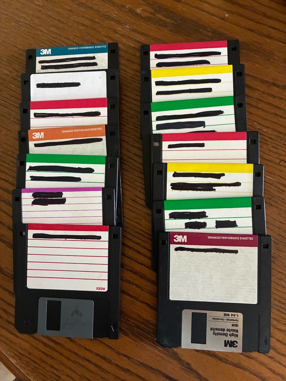 Lot of 14 Used 3 1/2" Disks formatted to A : Prompt