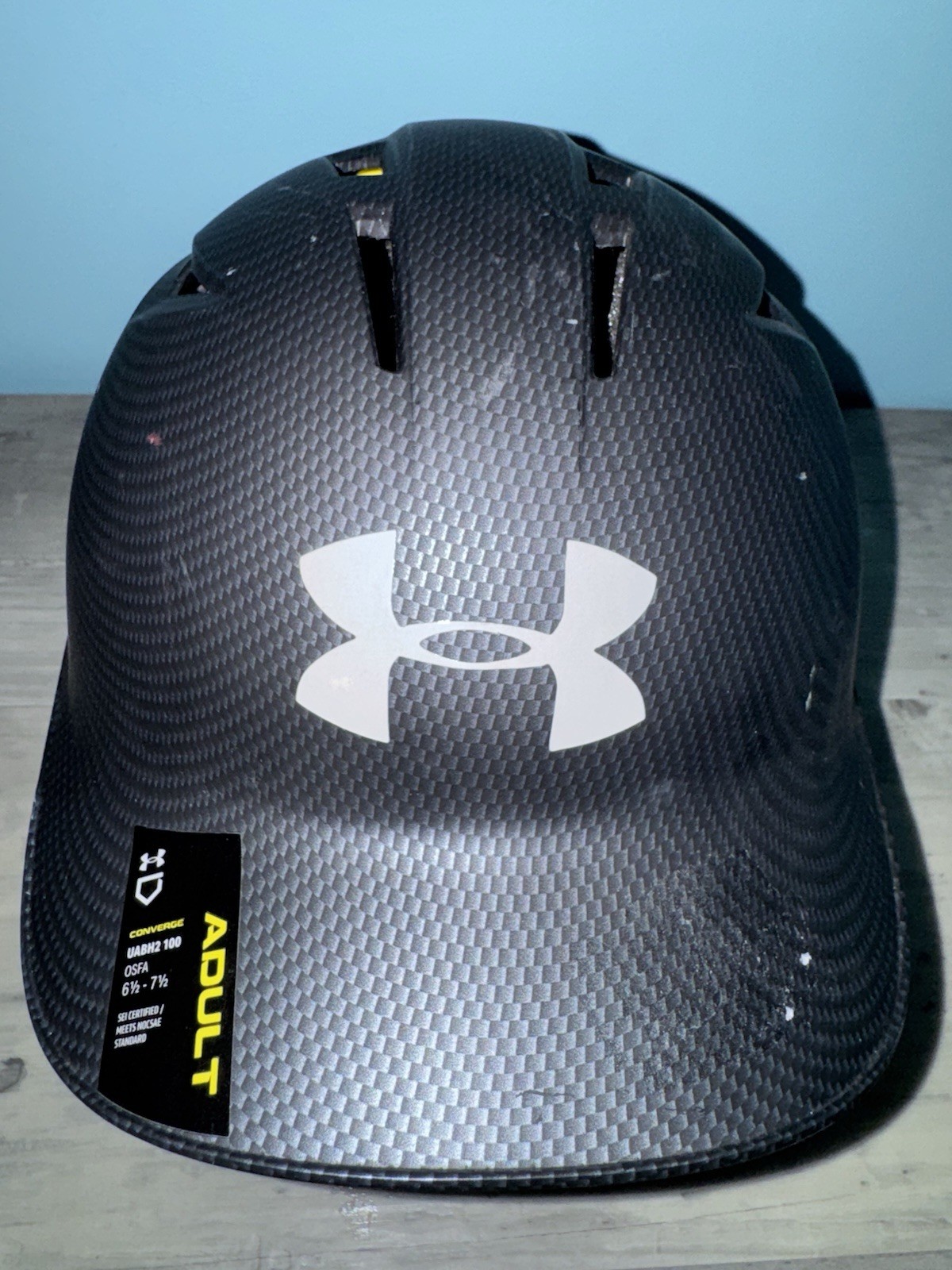 Under Armour Adult Batting Helmet. UABH2-100 Converge. Carbon Fiber 6 1/2 7 1/2
