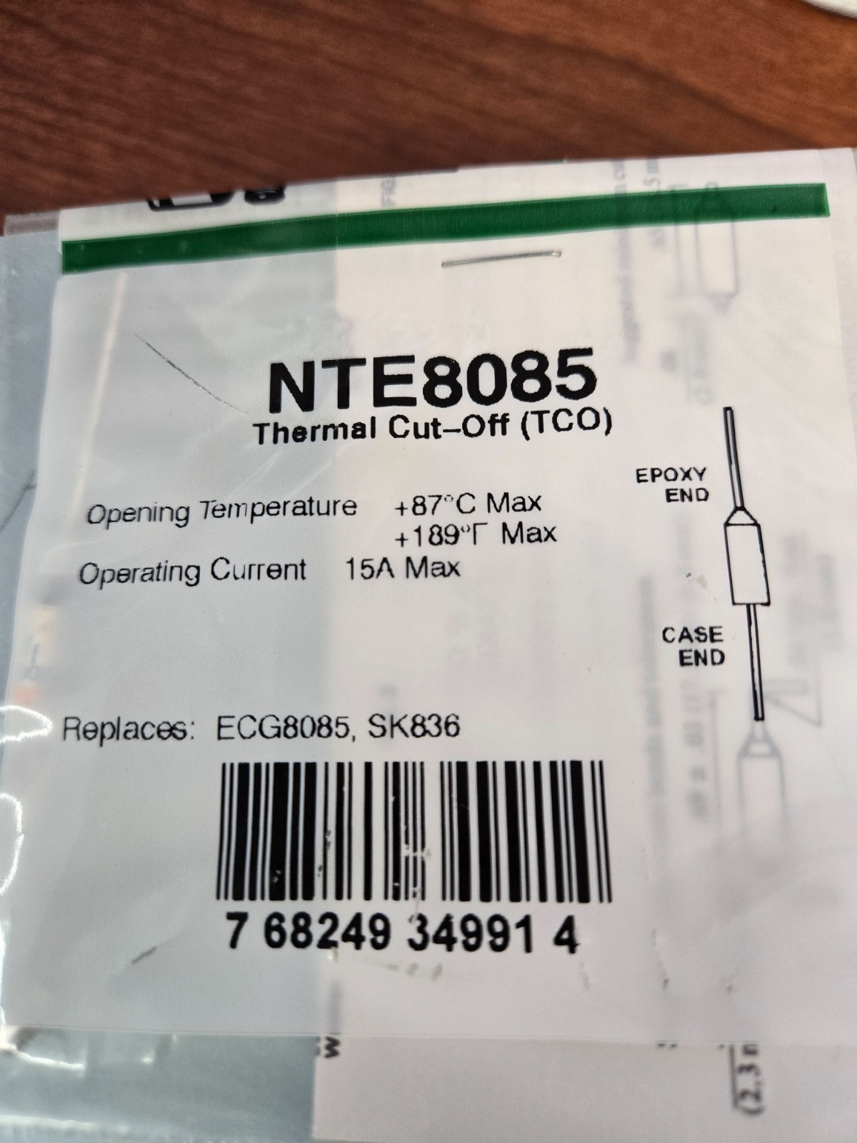 NTE8085 Thermal Cut-Off (TCO) ECG8085 SK836