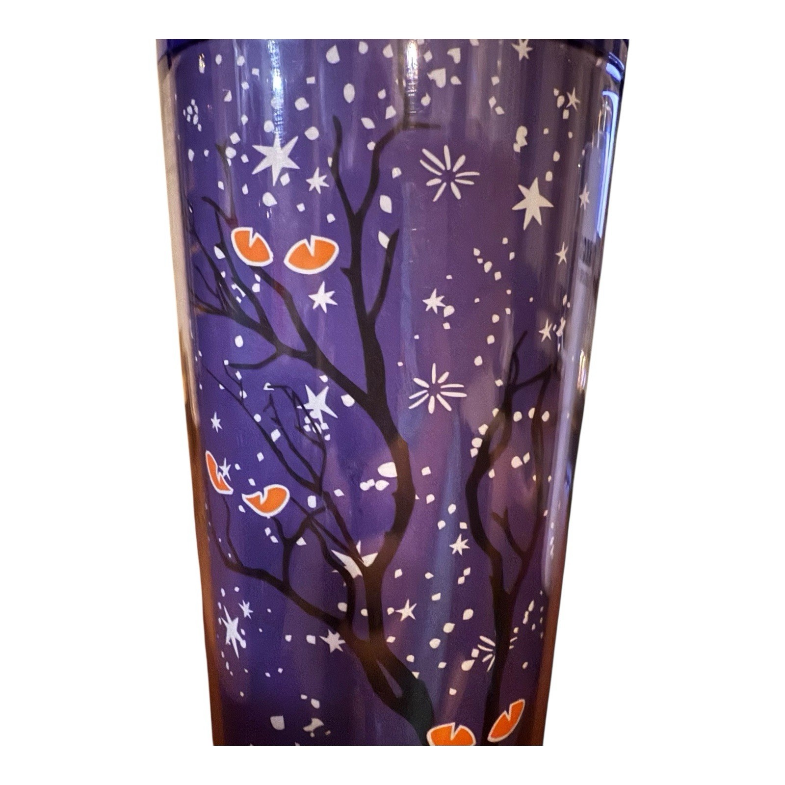 Starbucks Halloween 2022 Cat Eyes Glow-in-the-Dark Tumbler 24oz Purple Venti.