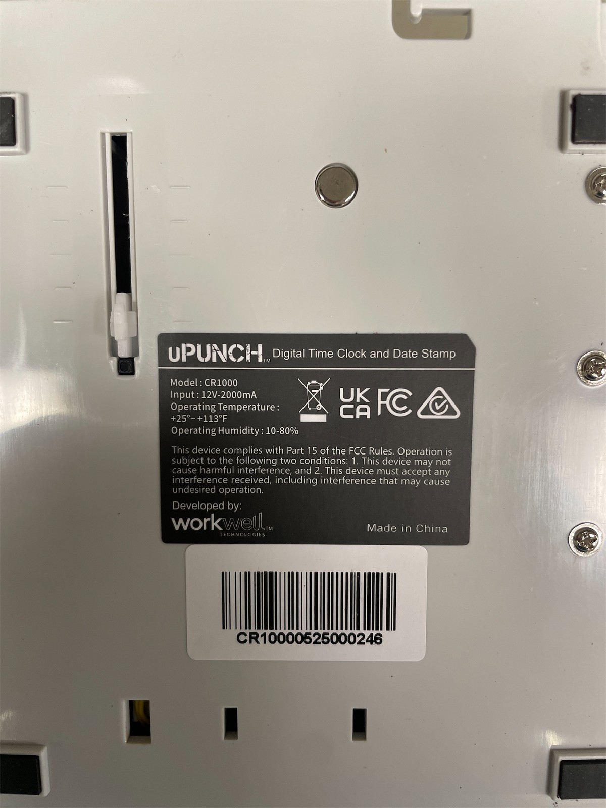 Upunch digital time clock and date stamp