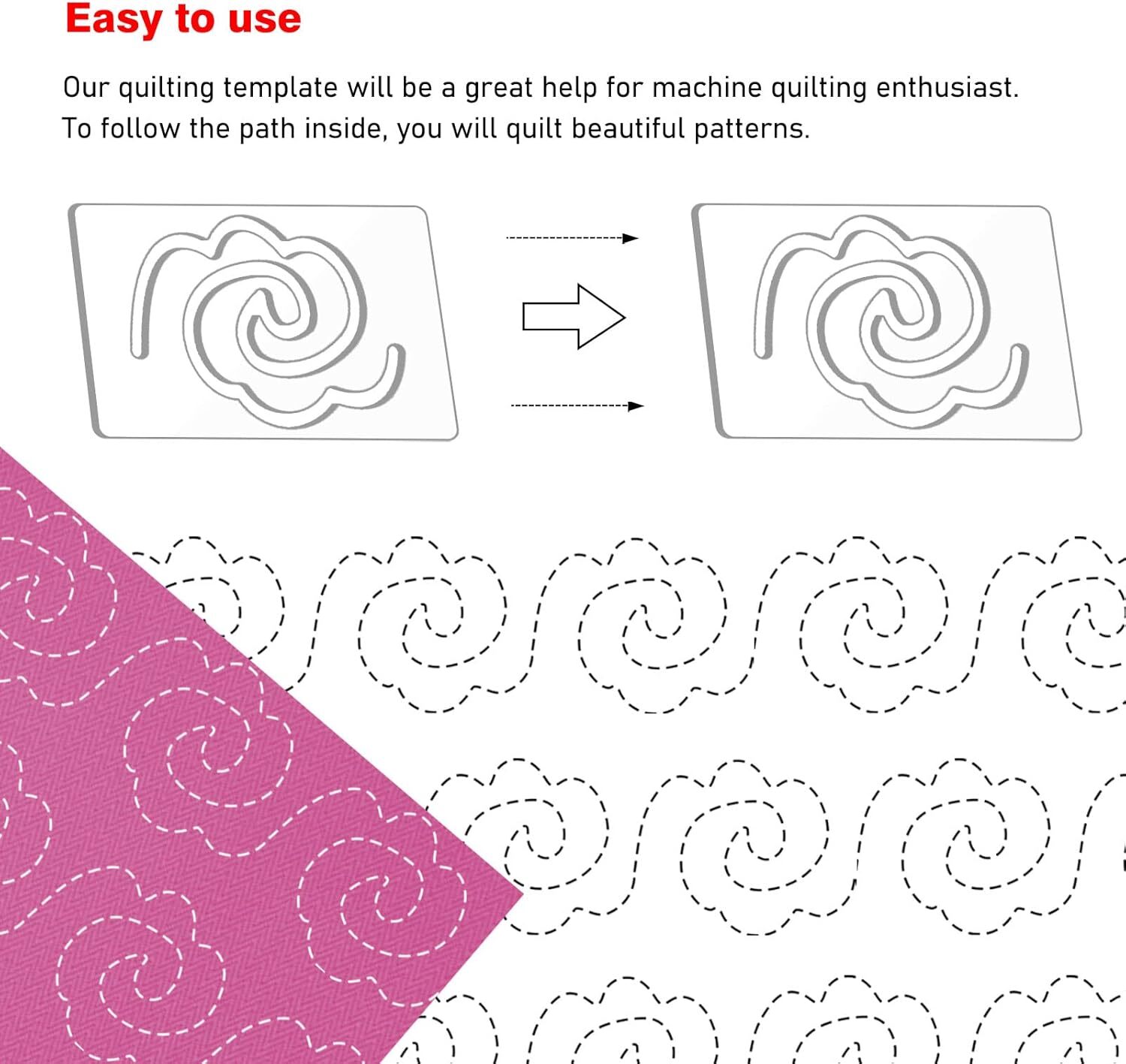 3Pcs Freemotion Quilting Rulers and Templates Set for...