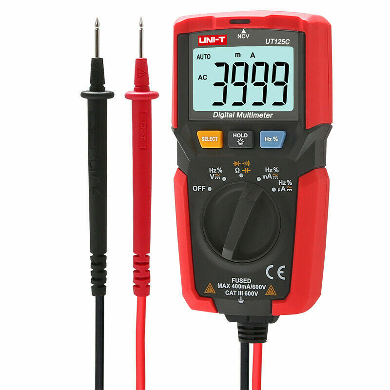 UNI-T UT125C Handheld Auto Range AC/DC Voltage Tester OHM AMP Digital Multime✦Kd