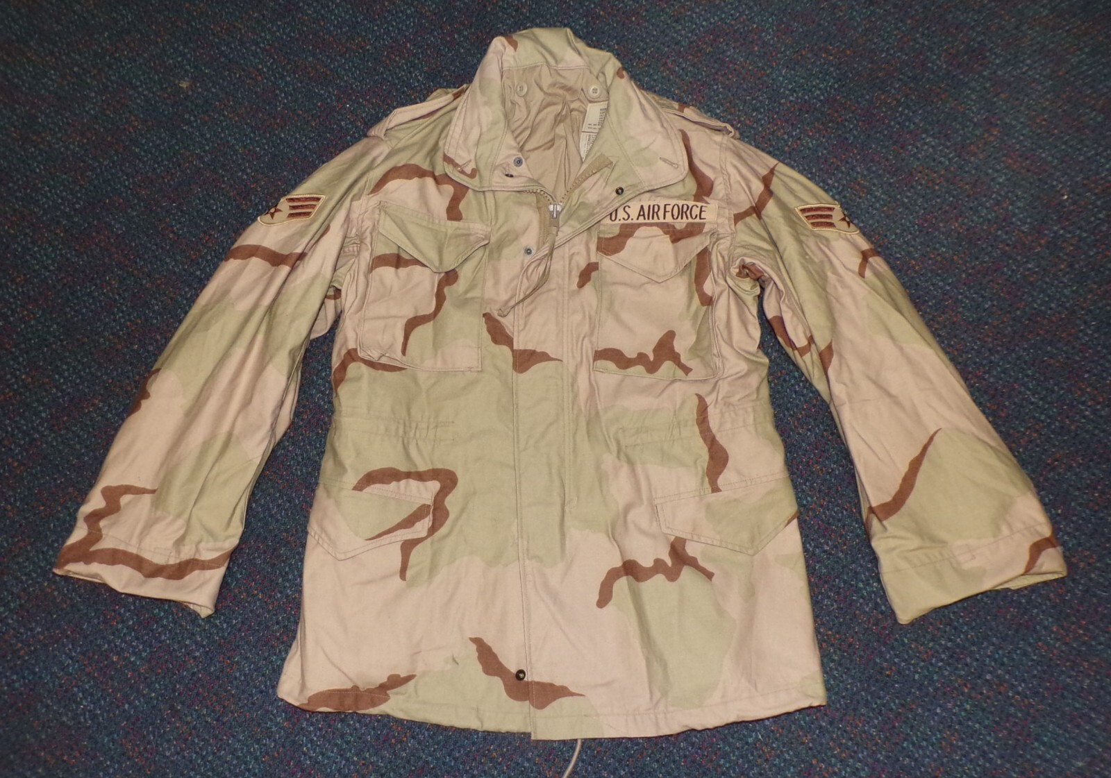 Original USGI 3-Color DCU Camouflage CW Field Jacket USAF 1991-Dated Med/Long