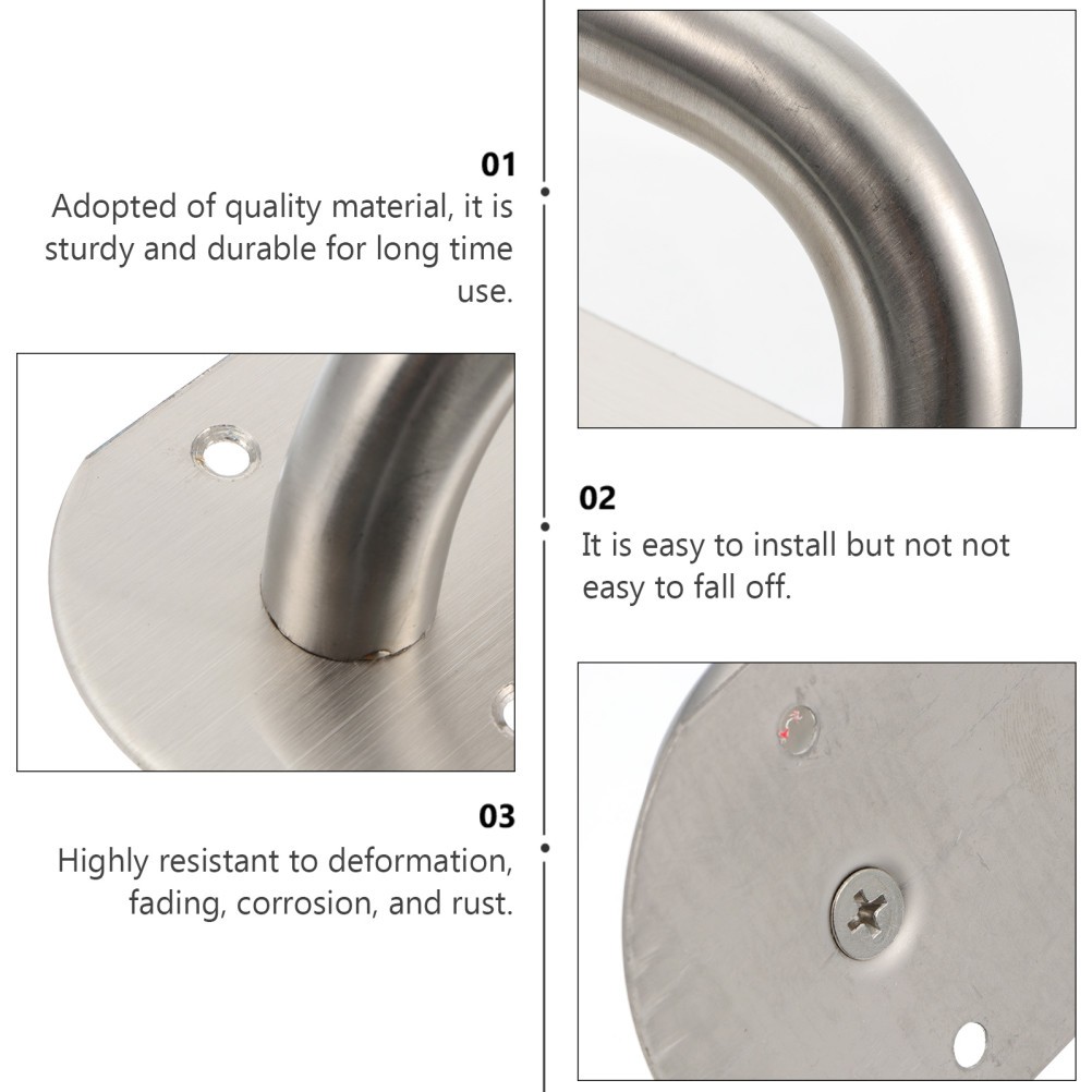 Stainless Steel Door Handle Pull Plate Commercial Door Handle Puller (Silver)