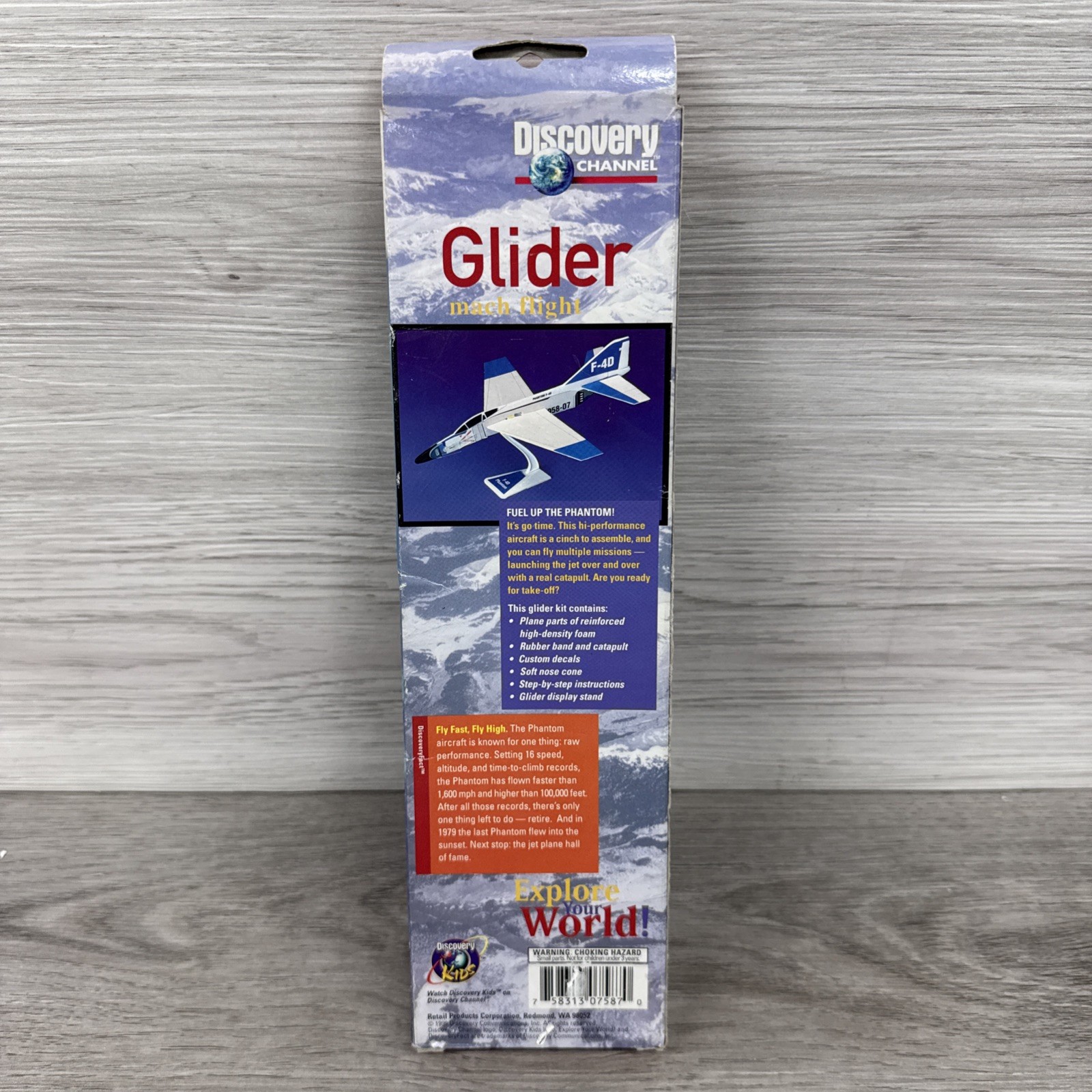 1999 Discovery Channel Tech Phantom F-4D Glider Mach Flight- New Open Box