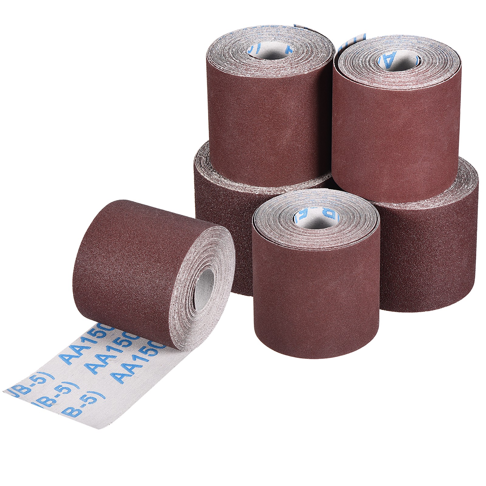 Emery Cloth Roll(2-27/50" x 19.7'/65mm x 6m), 6 Rolls 80-600 Grit