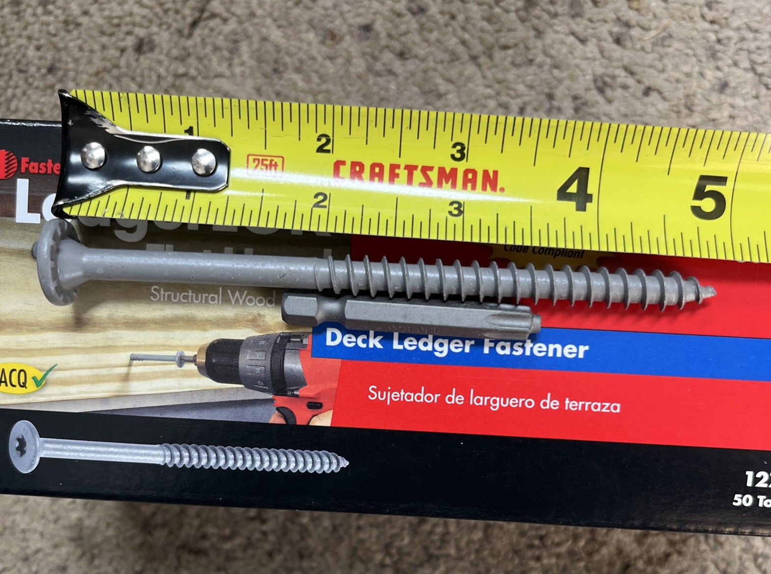 FastenMaster LedgerLOK Flat Head 5 in. Structural Wood Screw (50 Pack)