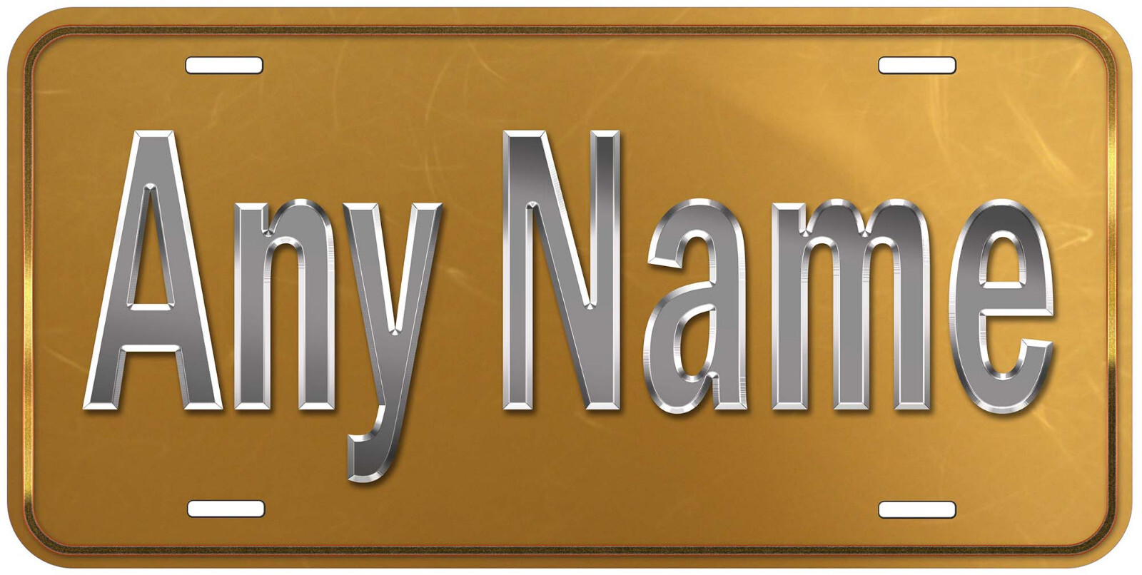 Gold Metal Colored 003 Any Name Personalized Novelty Car License Plate