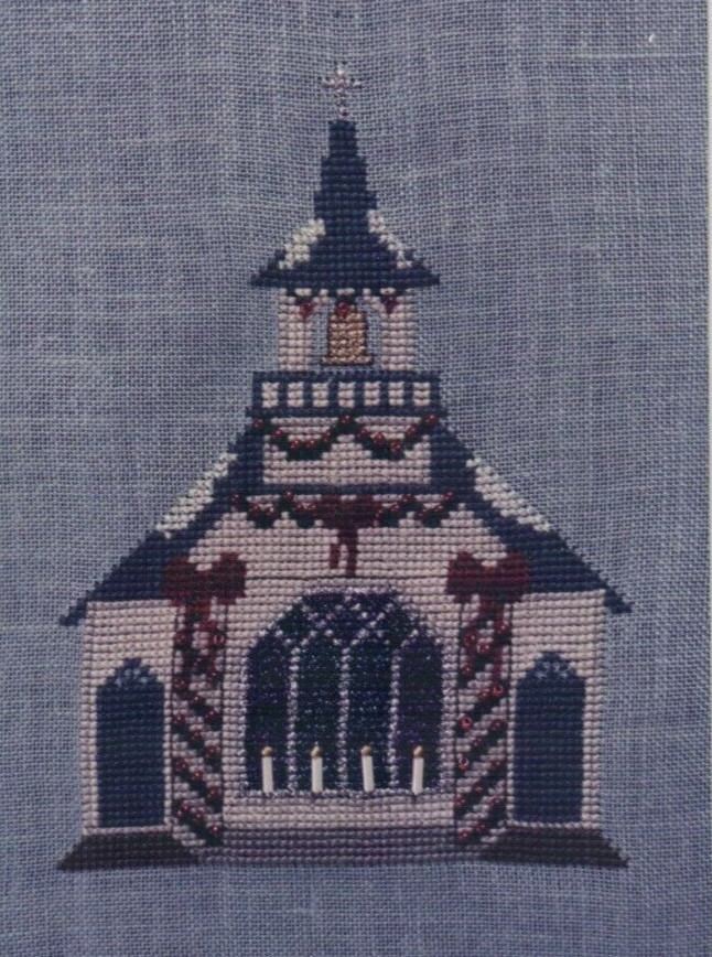 Church Christmas Village Stitchery Cross Stitch Pattern Holly House Designs
