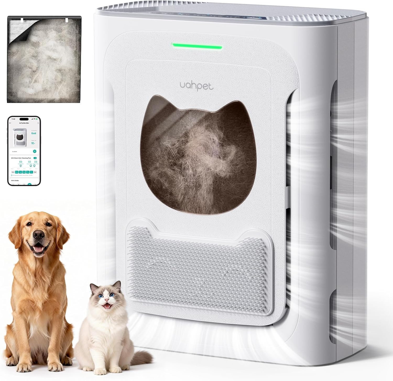 Uahpet Pet Air Purifier for Home, Reduce Pet Hair, Dander, Odors, Dust, Smoke fo