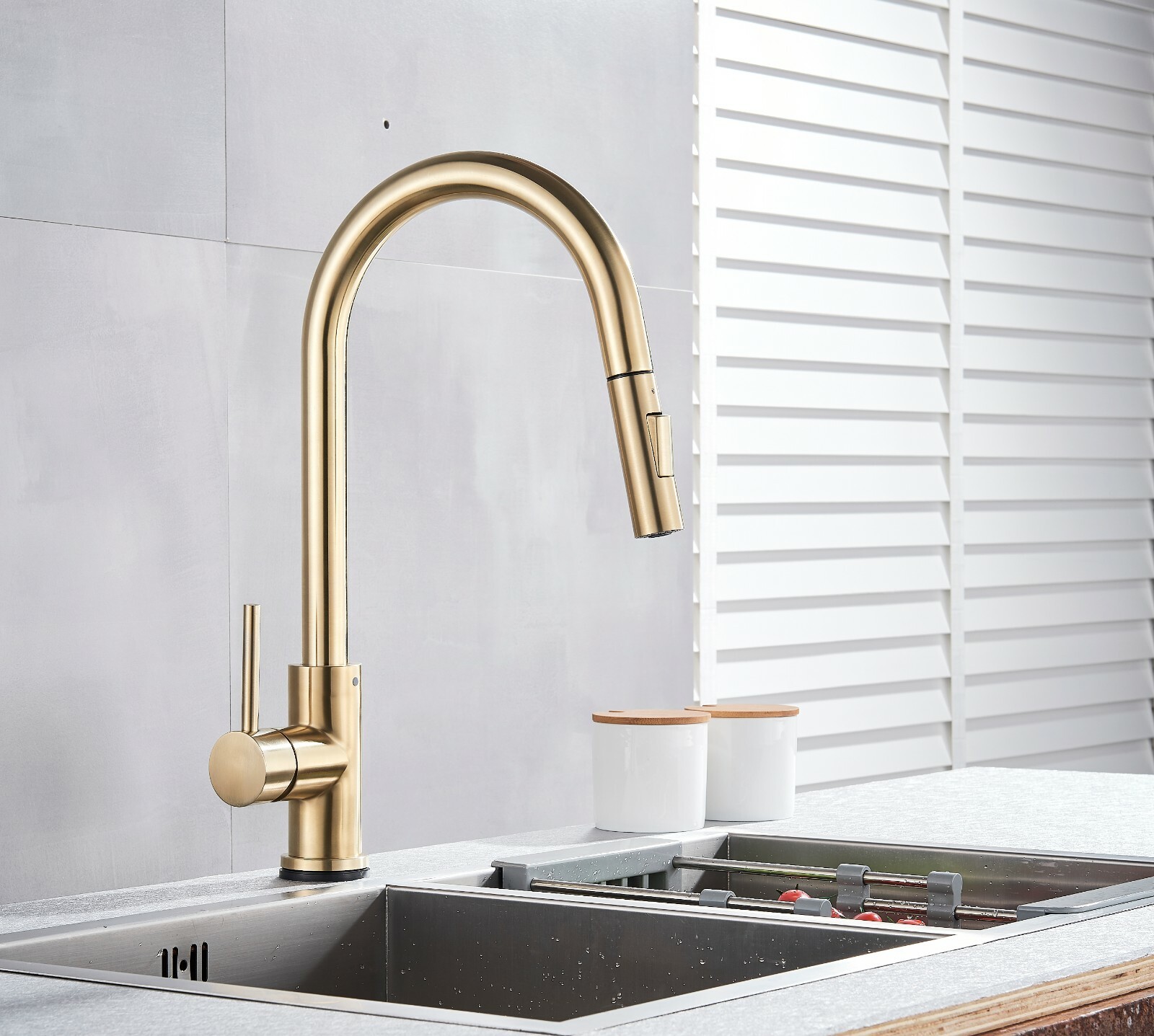 Touch on kitchen faucet with Pull Down sprayer Automatic Sensor Sink Mixer Taps