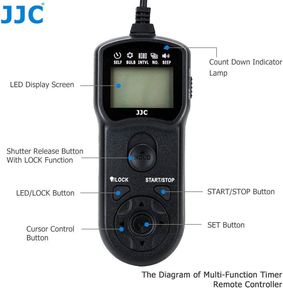 JJC Timer Remote Control for Olympus OM-D E-M1 Mark III II, E-M1X, E-M5 Mark III