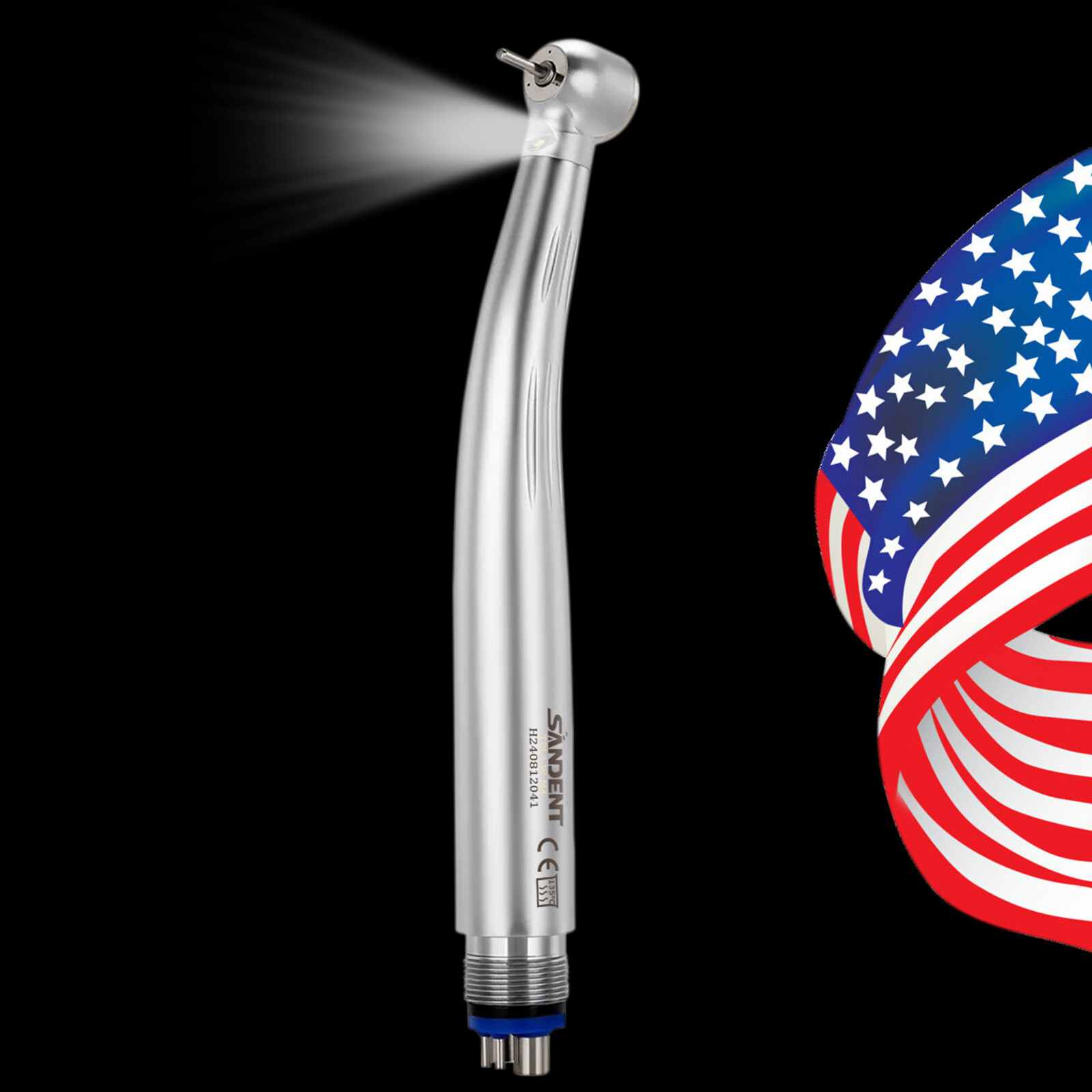 10 PCS SANDENT Dental E-Generator LED Optic High Speed Handpiece 4Hole Ceramic