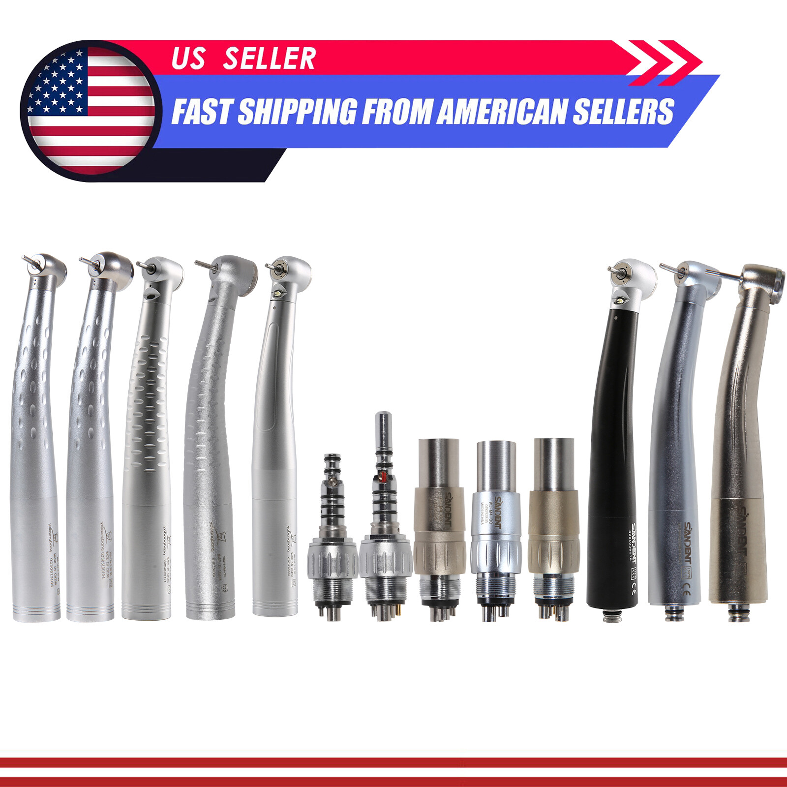 US Dental Fiber Optic High Speed Handpiece 4/6 Hole Coupler for NSK KAV