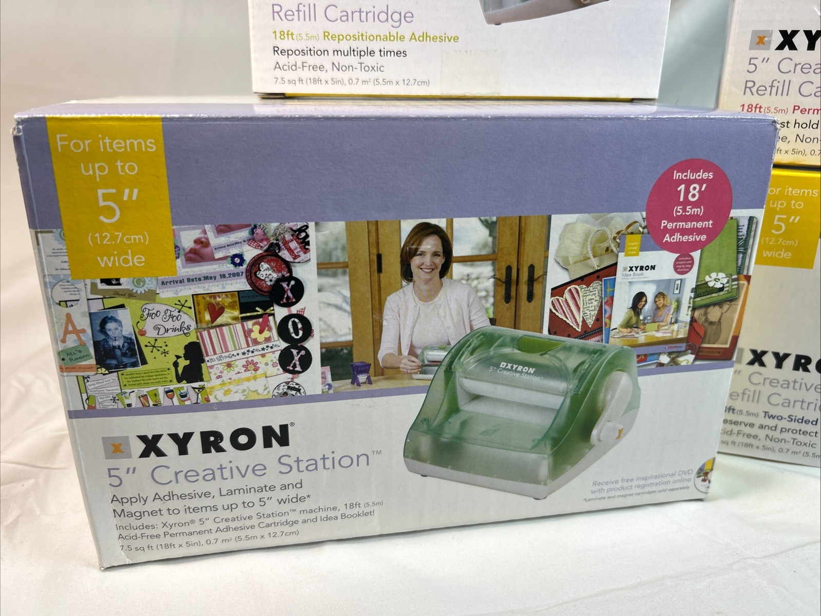 XYRON 5” Creative Station Applicator with 3 refill cartridges NEW Laminator