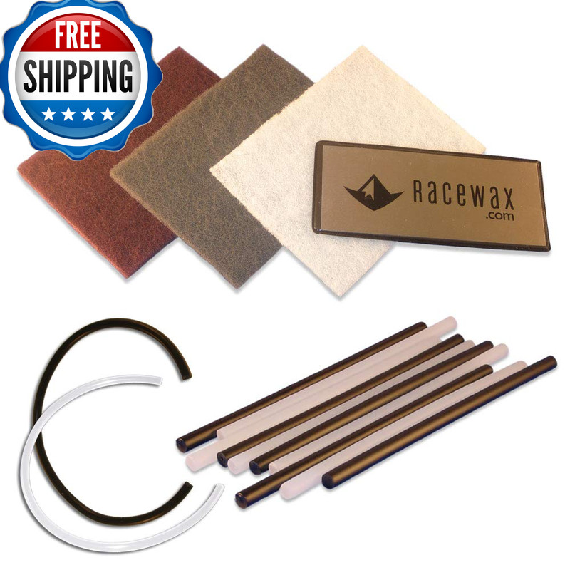 Racewax Core Shot Ski Base Repair Kit 5/5 Clear/Black Ptex Metal Grip - Ra-5000