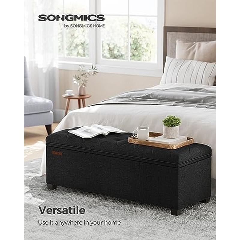 Elegant Storage Ottoman Bench Versatile Foot Rest Sturdy MDF 660lb Capacity New