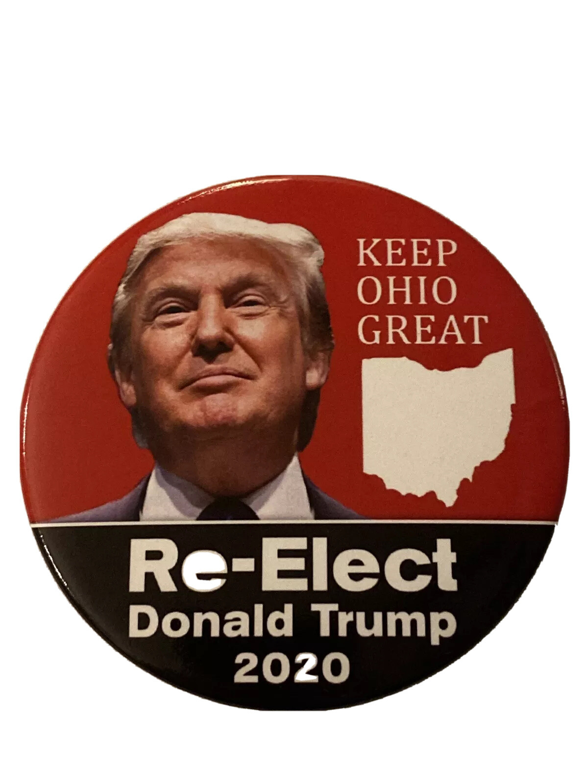 2020 Re-Elect President Donald Trump 3" Button Keep Ohio Great Pin