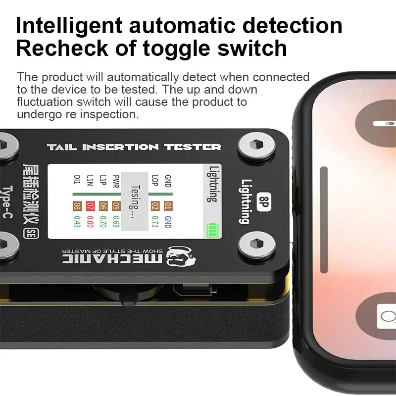 Tail Insertion Tester Detector Type-C Lightning Interface for Phone Repair Tools