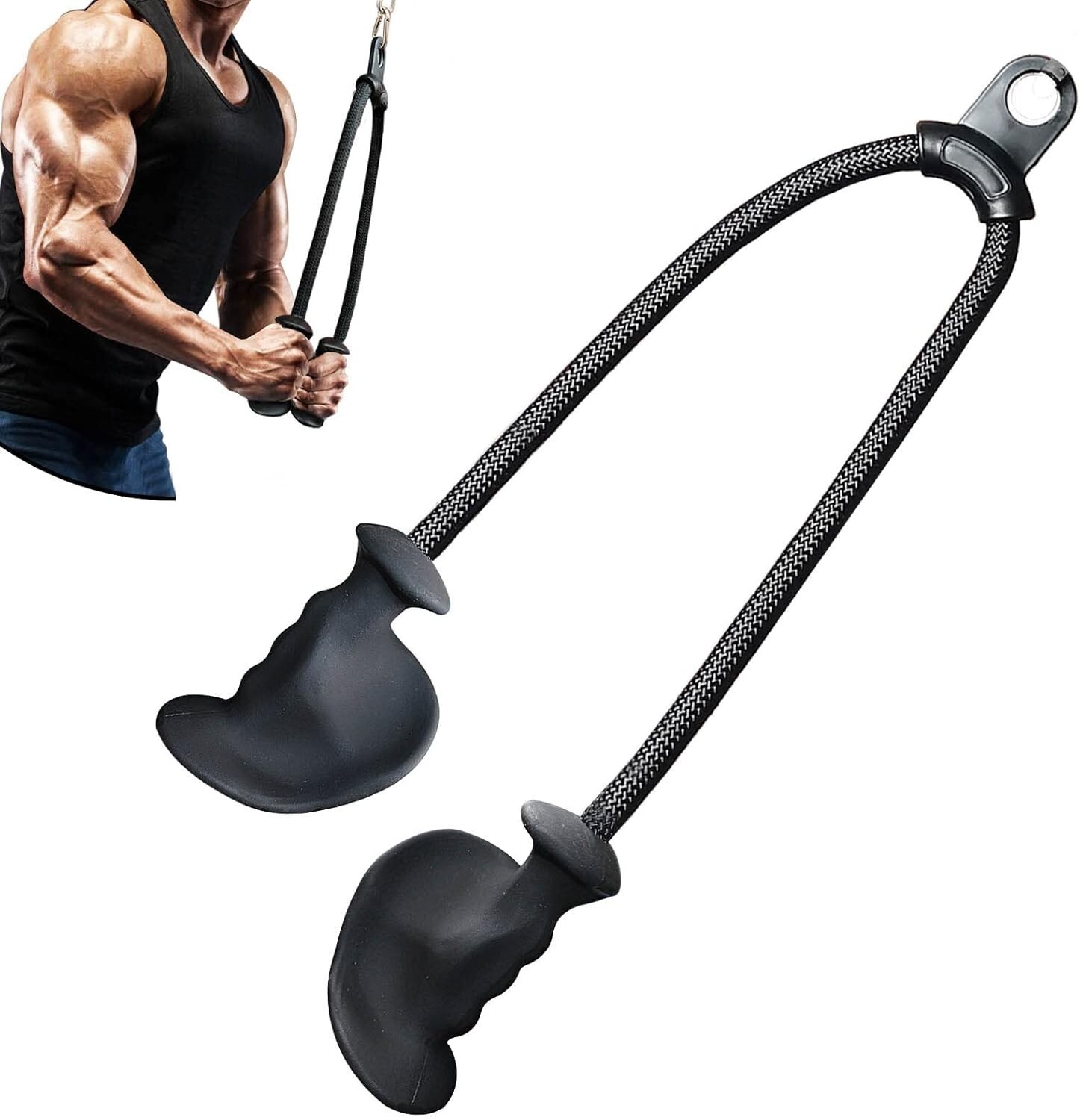 Ergonomic Triceps Rope Gym LAT Pull down Attachment Tricep Rope Cable Attachment