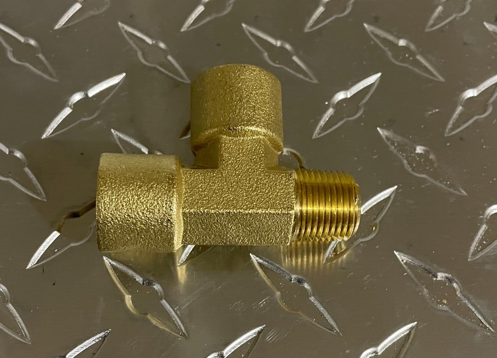 B-5602-02-02-02  Brass Forged Tee Fitting 1/8" NPT Male Female, Fuel, Air, Oil