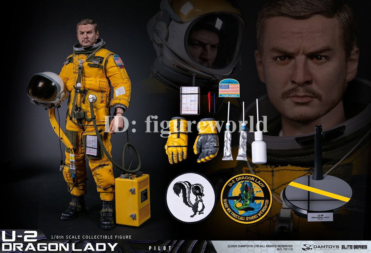 Pre-order DAMTOYS 78110 1/6 U-2 Dragon Lady Pilot Male Action Figure Model Toy