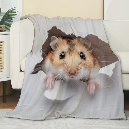Cute Hamster Blanket,Gifts for Pet Lovers,Lightweight Flannel 50"x60" Hamster02