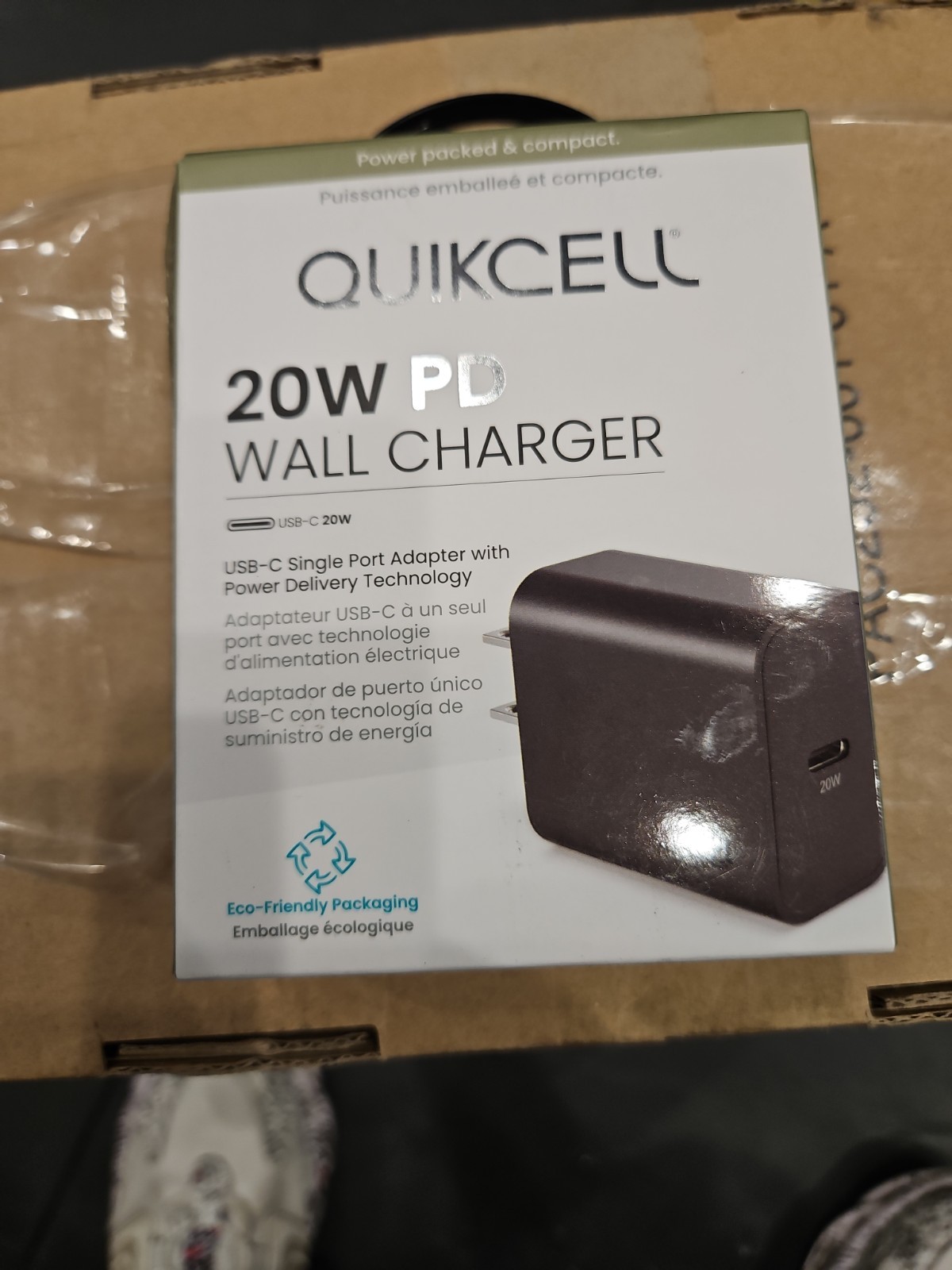Quikcell 20W PD USB-C Fast Charge Travel Friendly Wall Charger White