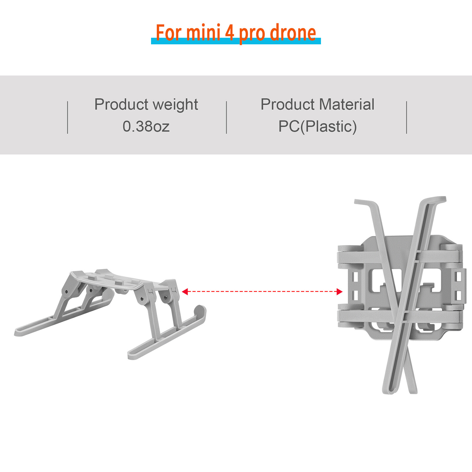 Foldable Heightening Landing Gear Protector For DJI Mini 4 Pro Drone Accessories