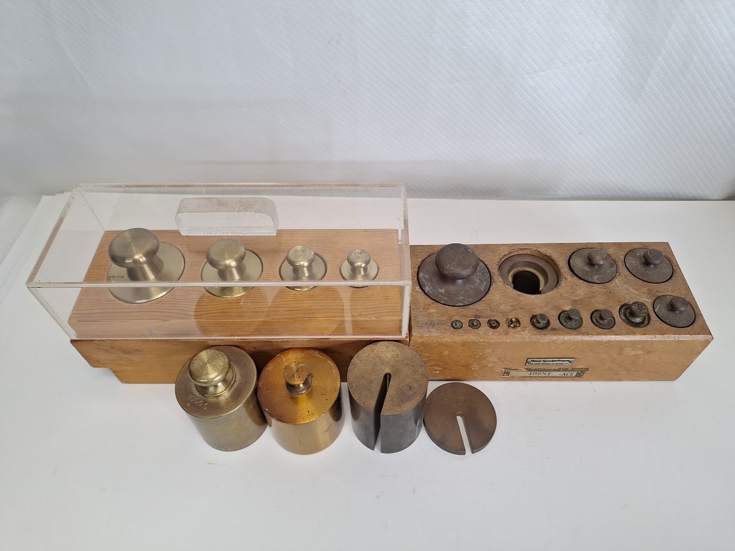 Vintage Brass Weight Apothecary Scale 19 Pc Set 1 - 1000 Grams Fractional Wghts