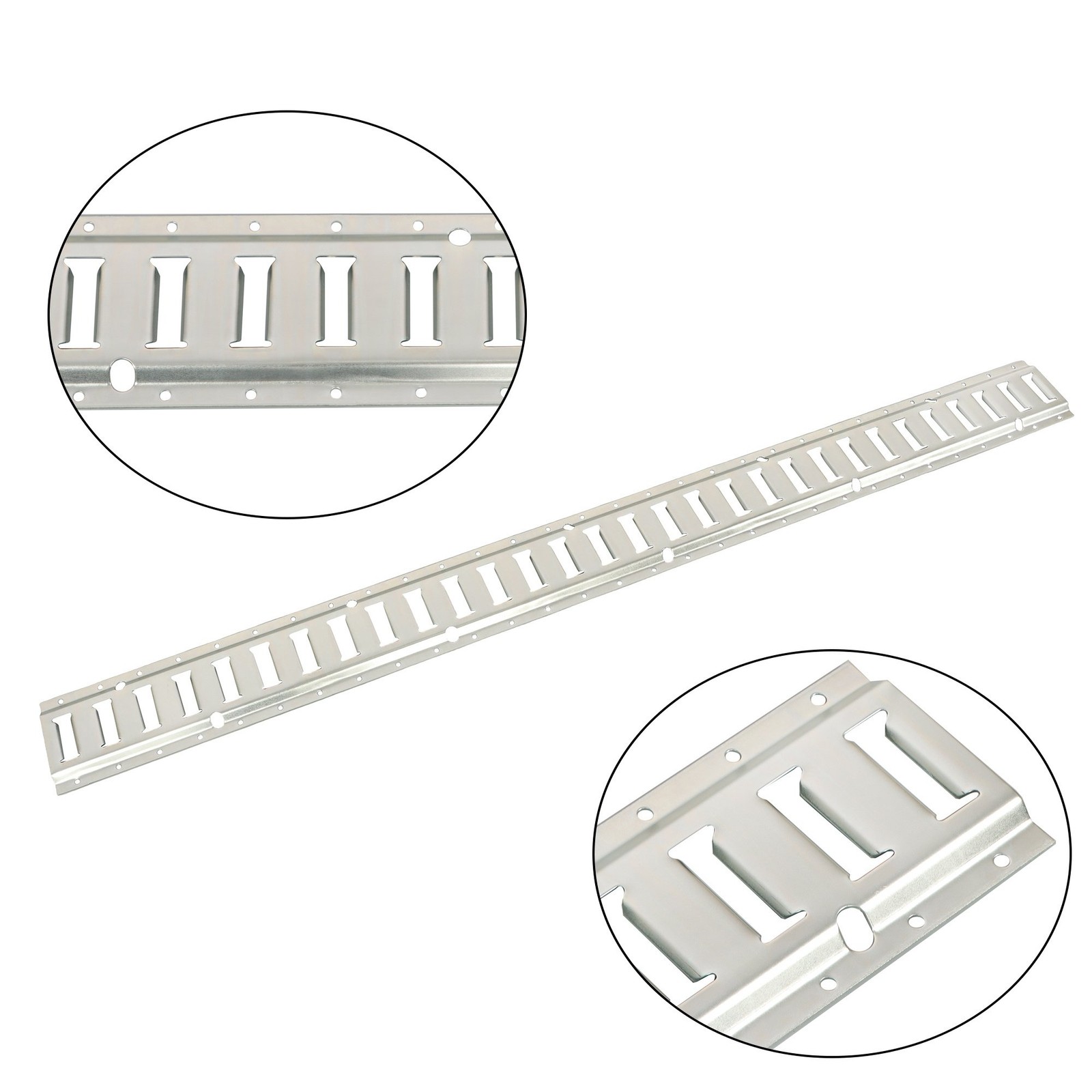 Durable Carbon Steel 4pc E Track Tie Down Rail Kit Replacement Silver Galvanized