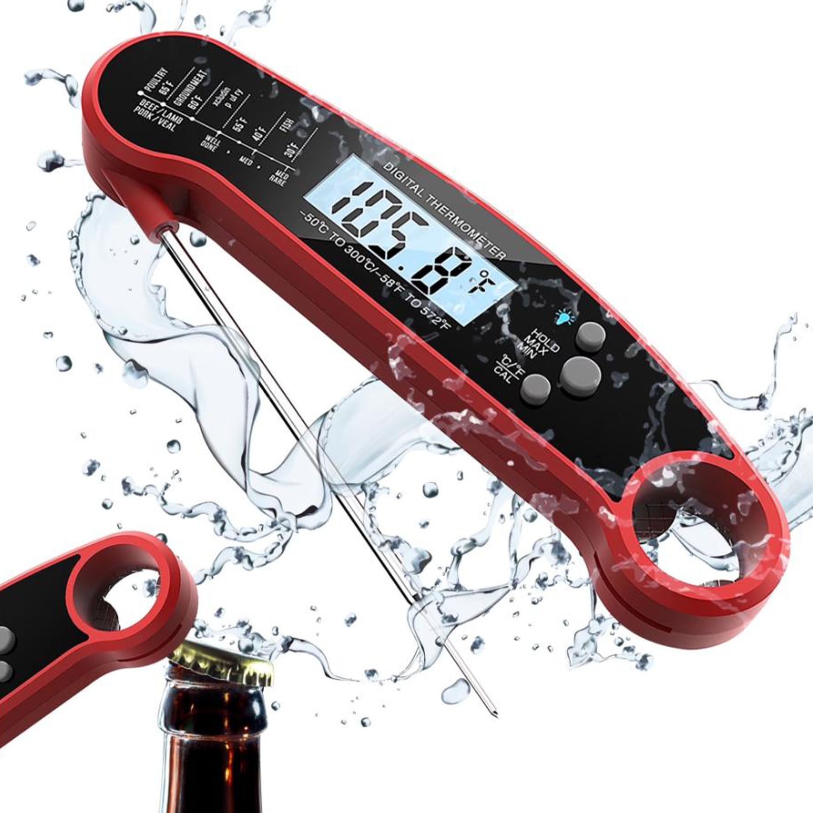 Instant Read Digital Meat Thermometer BBQ Grill Smoker For Kitchen Food Cooking