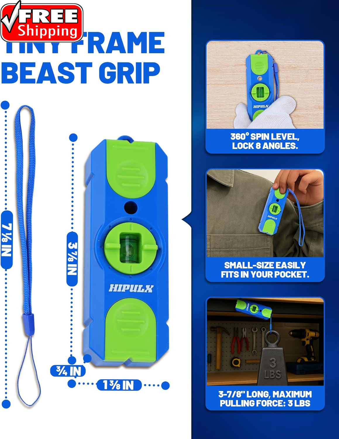 Magnetic Stud Finder with 360° Level - Professional Grade Wall Scanner with Extr
