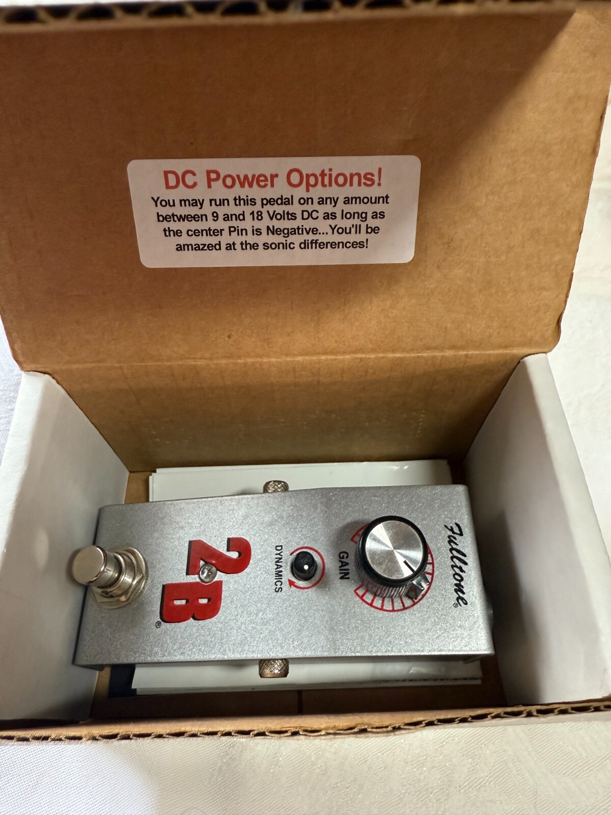 Fulltone 2B JFET Booster With Germanium Diode Limiter Guitar Pedal- New Open Box