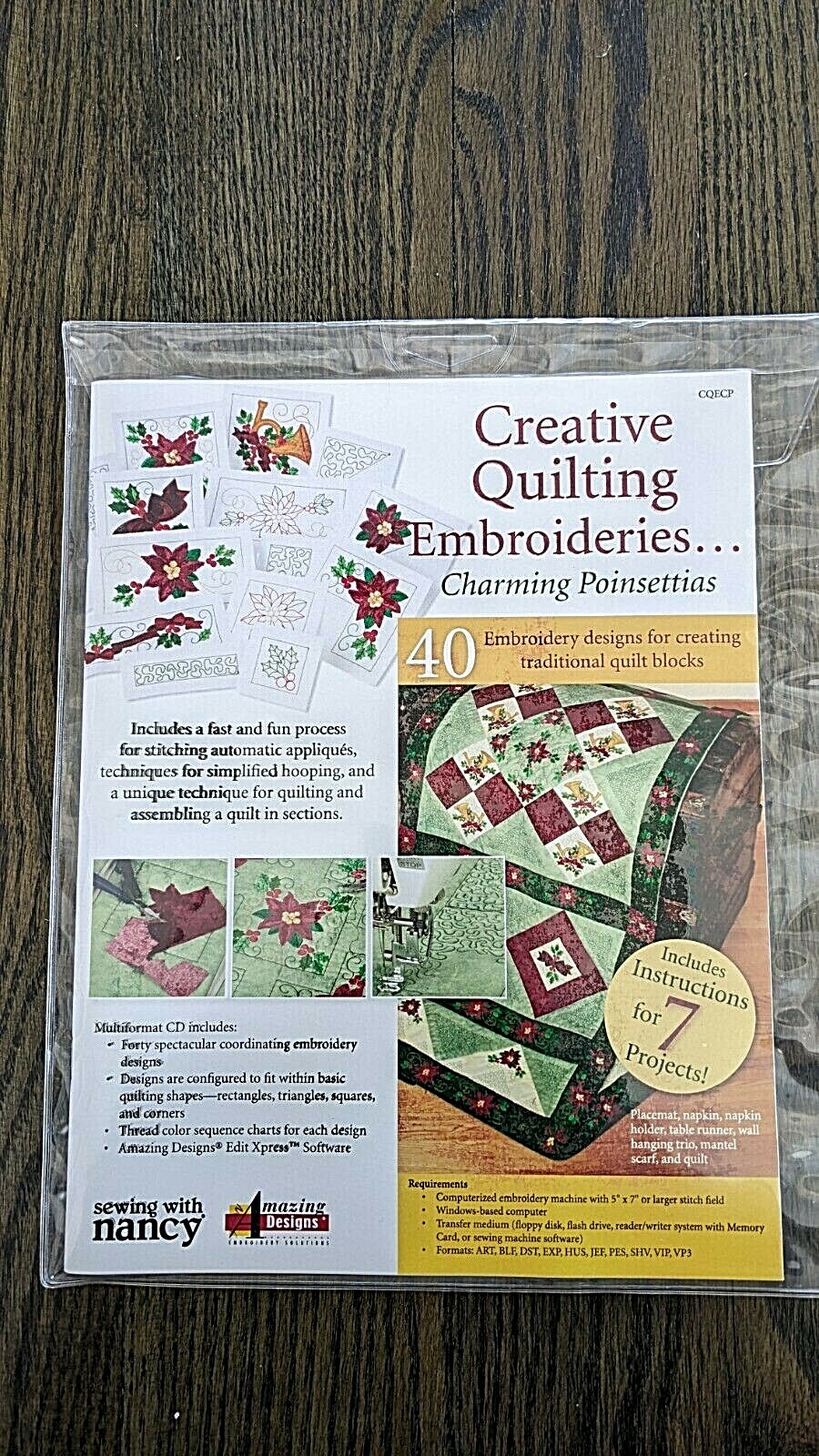 sewing with Nancy Creative Quilting Embroideries - Charming Poinsettias