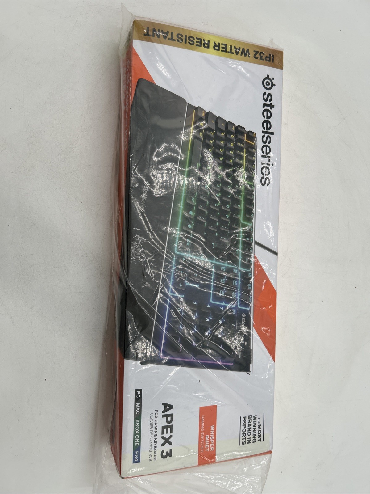 STEELSERIES APEX 3 RGB MAGNETIC WRIST REST IP32 WATER RESISTANT GAMING SWITCHES