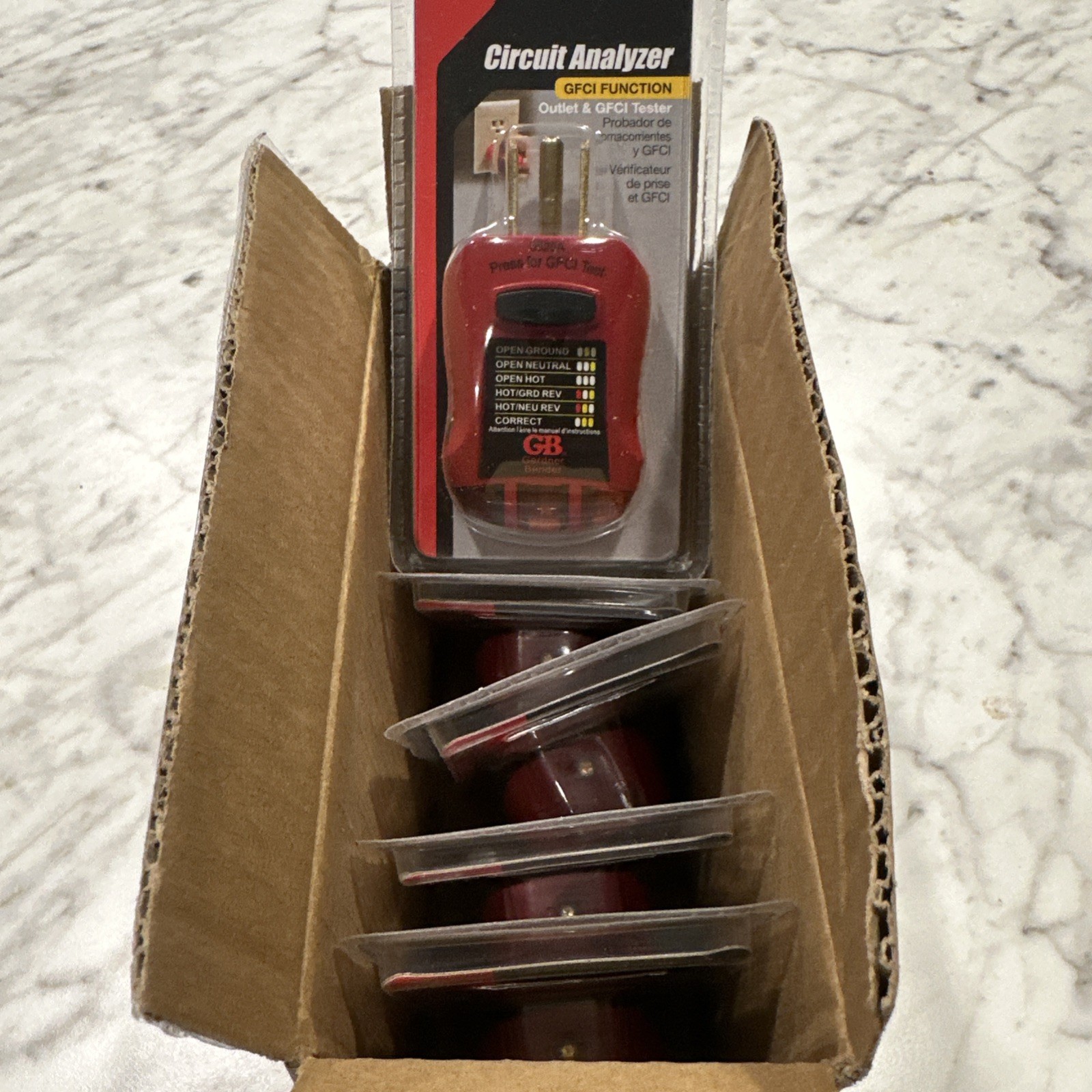 (QTY 5) Gardner Bender Ground Fault Receptacle Tester & Circuit Analyzer GFI3501