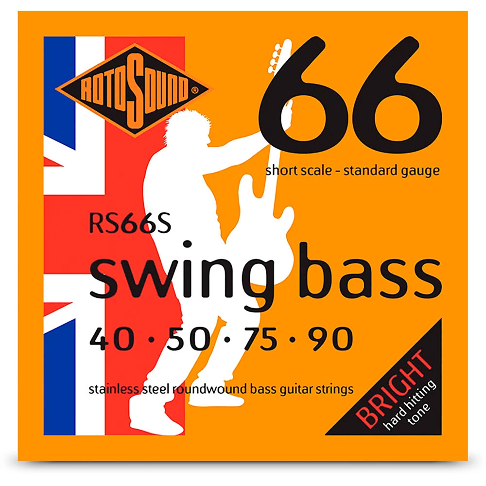 Rotosound RS66S Swing Bass Stainless Steel Bass Strings - Short Scale 40 - 90