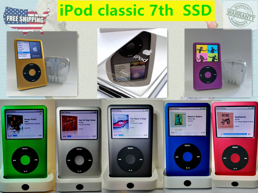 NEW Apple iPod Classic 7th Gen 512GB SSD Flash Drive+2000mAh Battery Warranty