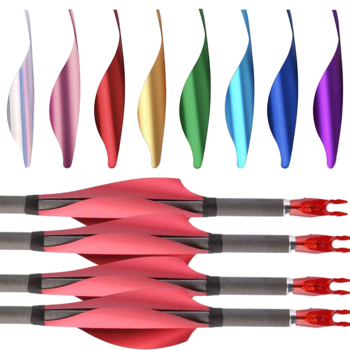 50pcs Archery Arrow Spin Vanes 1.75" 2" Spiral Feather Arrow Shaft DIY PANDARUS