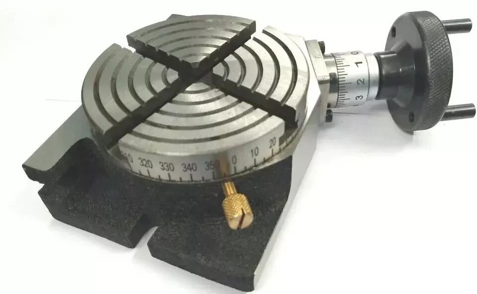 4" 100MM Rotary Table Horizontal Vertical 4 Slots for Milling Machine Regular