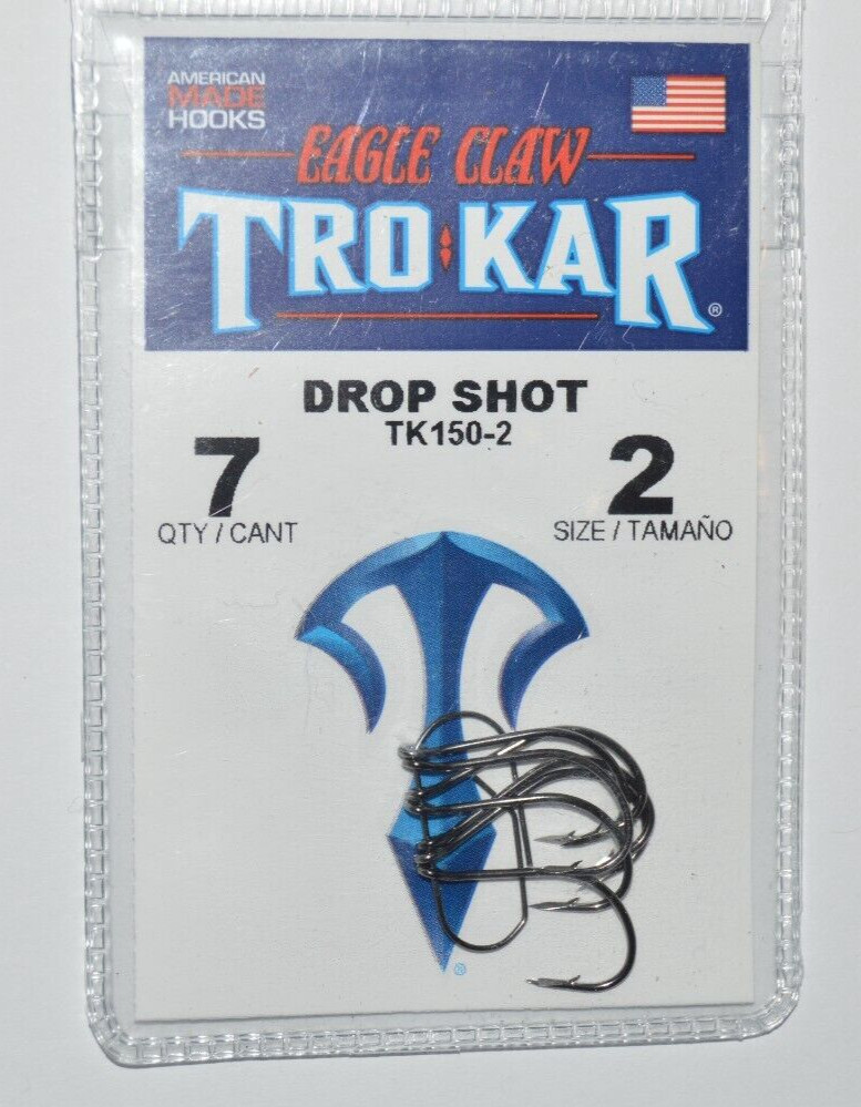 tro kar trokar drop shot finesse soft plastic worm hook size 2 tk150-2