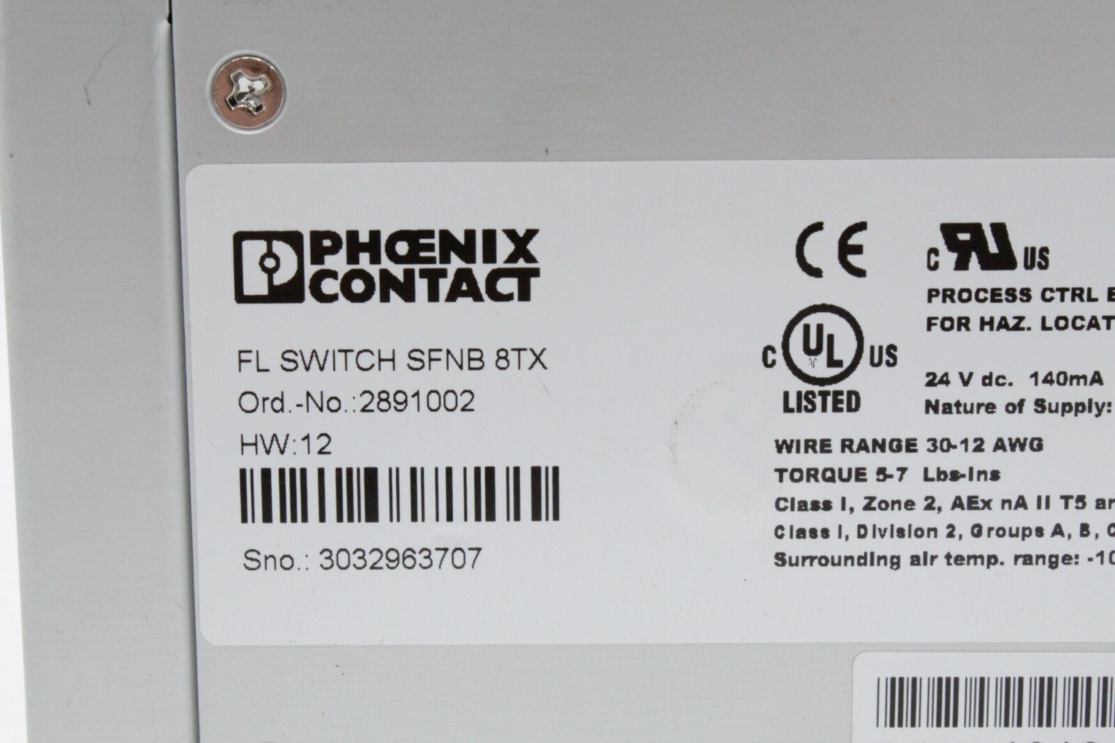 Phoenix Contact FL SWITCH SFNB 8TX 8-Port Ethernet Switch