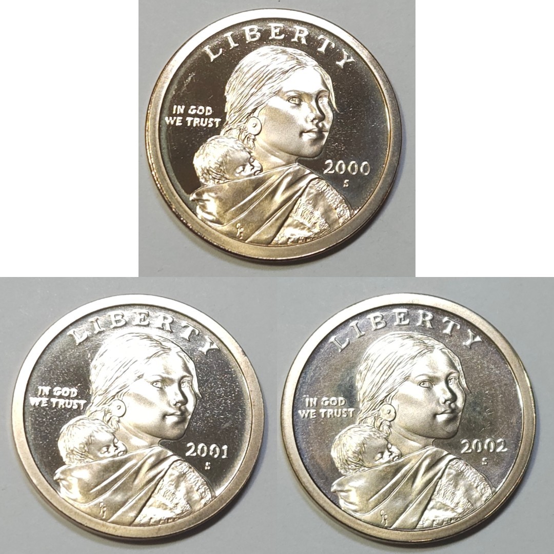 Lot of (3) Sacagawea Proof✨️ Dollars: 2000-2002