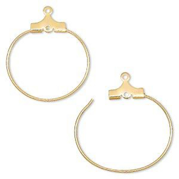 Gold Hoops 20mm Earring Findings Wine Glass Charms Jewelry Lot of 20