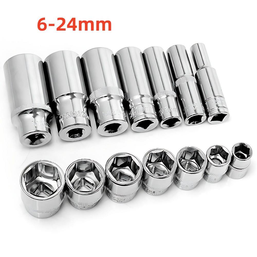 Choose Size 6 7 8 mm - 24mmNEW 6 Point Sockets Metric 3/8" Drive Shallow & Deep